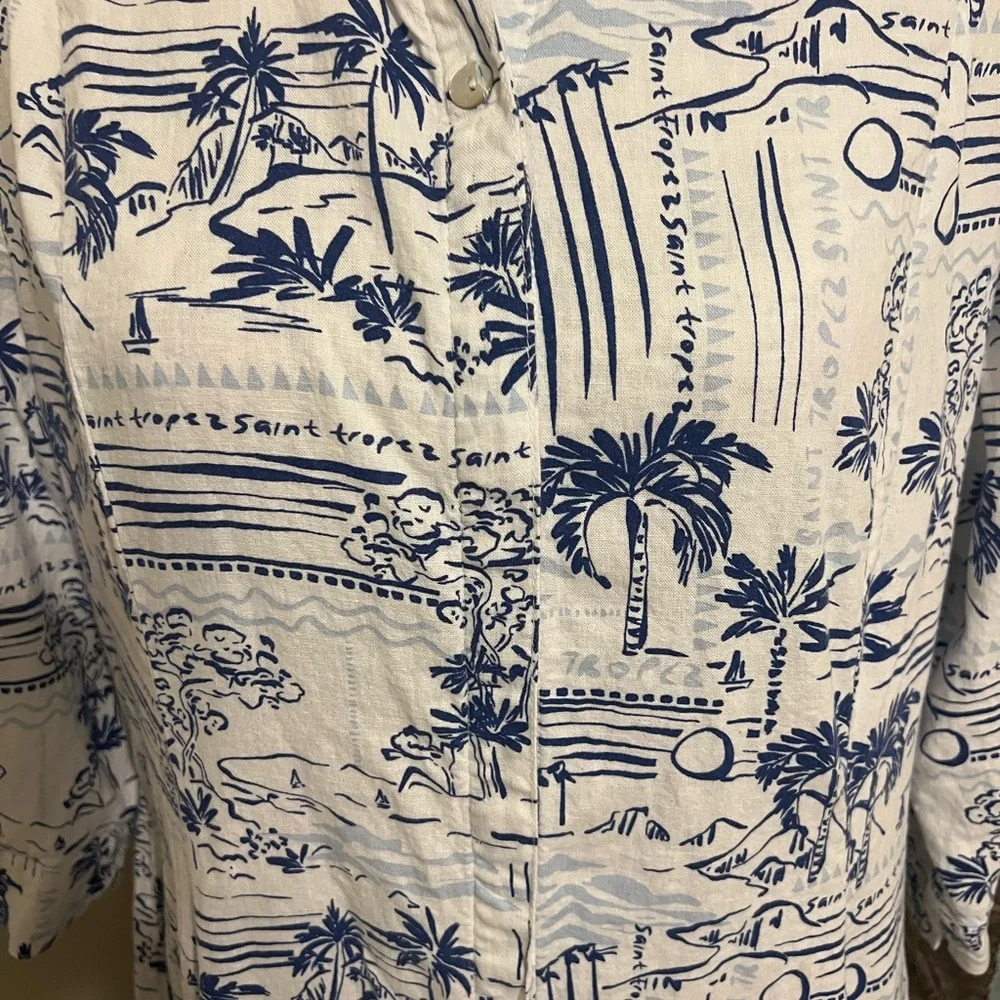 Calypso St. Barth Navy and White Floral dress - Picture 2 of 6